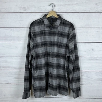 Lululemon 法兰绒衬衫男式 XXL 灰色格子 — 第 1/4 张图片