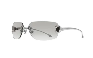 Gafas de sol Gentle Monster Ttl 02 BRG marco plateado lentes marrones cuadradas NEGRITA caída - Imagen 1 de 5