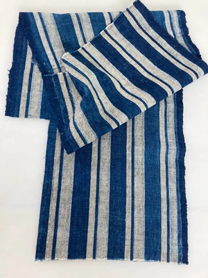 Authentic Antique Japanese Indigo Boro Textile Fabric 35.5" x 13.25" - Image 1 of 4