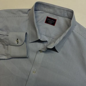 UNTUCKit Bordeaux WF Hemd Herren XXL Slim Fit Blau Gestreift Knopfleiste 31365 - Bild 1 von 6