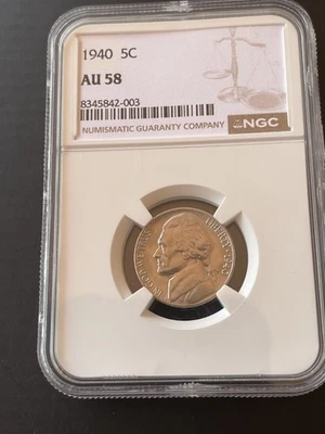 1940 AU58 NGC   Jefferson Nickles - Image 1 of 2