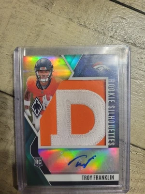 Troy Franklin 2024 Panini Phoenix Rookie Silhouettes AUTO Jumbo Jersey RPA 22/25 - Image 1 of 2