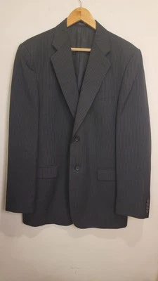 Express Men's 42L Black Suit Jacket Striped 100% Wool EUC - Image 1 of 4