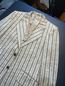 Vtg Sears Roebuck Suit Jacket 42L Multicolor Striped Blazer Wool Blend 1970s - Picture 1 of 20