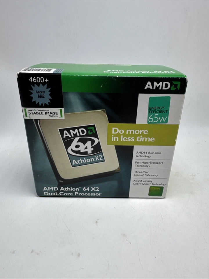 AMD Athlon 64  X2 4600+ Dual Core Processor Socket AM2 New In Box 65W - Image 1 of 4