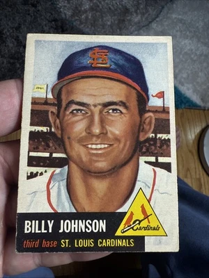1953 Topps # 21 Billy Johnson St Louis Cardinals 3B 4xWSC 9 Yrs MLB AS Yankees - Image 1 of 4