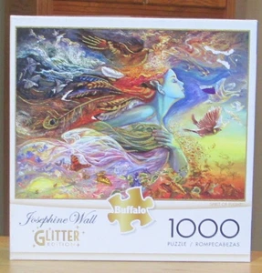 SPIRIT OF FLIGHT BY JOSEPHINE WALL - Completo - BUFFALO GAMES GLITTER PUZZLE - Foto 1 di 2