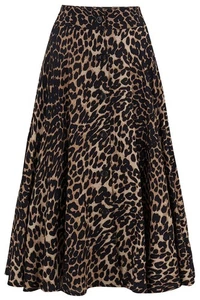 RocknRomance Leo rockabilly retro tira de botones leopardo swing rock falda de plato - Imagen 1 de 7