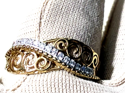 ADI PAZ FLORAL LACE DIAMOND RING, 14K YELLOW GOLD, SIZE 9 (M4813-52) - Image 1 of 4