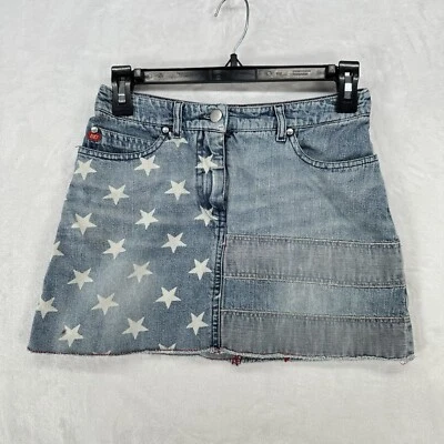 Falda de Colección Miss Sixty Mujer Pequeña Denim Micro Mini Y2K Bandera de EE. UU. Americana Foto 1 de 4