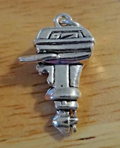 Dije motor fueraborda barco sólido de plata esterlina 3D 22x13 mm - Imagen 1 de 5