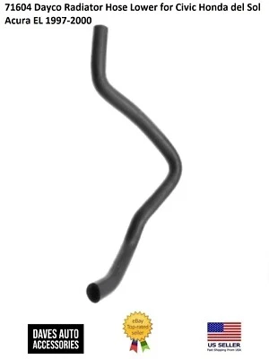 Manguera curva inferior del radiador Dayco #71604 para Honda Civic del Sol 97-00 Acura EL Foto 1 de 3