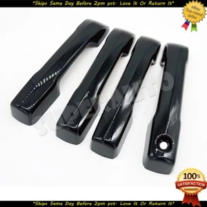 4PCS BLACK DOOR HANDLE COVERS FITS 2022&UP TOYOTA TUNDRA NO SMART KEYHOLES - Bild 1 von 1