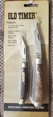 Juego de cuchillos Old Timer Middleman/Gunstock Trapper. NUEVO, stock antiguo Foto 1 de 4