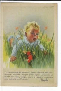 Italian Mussolini Propaganda Postcard Anti Tubercolosi Fascista Federation Child - Picture 1 of 2