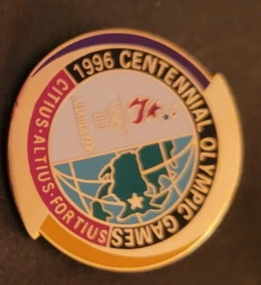 Prendedor de coleccionista Aminco de los Juegos Olímpicos del Centenario 1996 Atlanta Citius Altius Fortius Foto 1 de 2