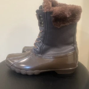 WINTER SNOW WATERPROOF BOOTS Electric Karma Women Boots Brown Rubber Ankle US 10 - Picture 1 of 8