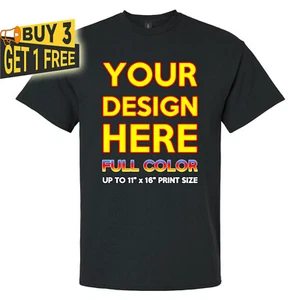 Full Color Custom Print Text or Photo On T Shirt Your Logo Design Print Tee - Picture 1 of 17