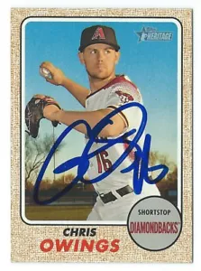 CHRIS OWINGS Signed Autographed 2017 Topps Heritage Card Auto Diamondbacks #273 - Picture 1 of 1