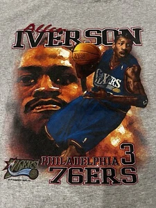 Rare Allen Iverson Philadelphia 76ers Vintage NBA Rap Tee Grey CSA Size XL Y2k - Picture 1 of 4
