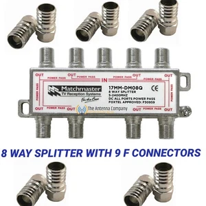 tv antenna splitter 8 way industry standard quality f type quality foxtel 9 FS - Picture 1 of 3