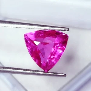Gemma sciolta certificato zaffiro rosa naturale 6,27 ct taglio trilione zaffiro gemma - Foto 1 di 8