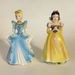 Vtg Disney Ceramic Cinderella & Snow White 5" Figures 1960s - Picture 1 of 14