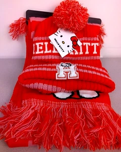 Hello Kitty Collegiate Knit Hat And Scarf Set - New.                      (BLDG) - Picture 1 of 14