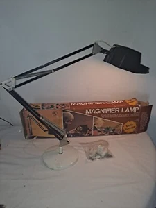 Vintage Industrial Articulating DESK magnifying Lamp Floating Fixture - Picture 1 of 7