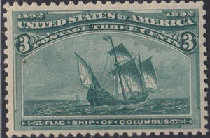 USA Scott #232 3ct Columbian Mint OG Hinged Never Hinged VF-XF GEM - Picture 1 of 2
