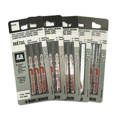 15 Black & Decker A5446 HSS 'U' Shank Jigsaw Blades for Sheet Metal 3mm - 15mm - Image 1 of 3
