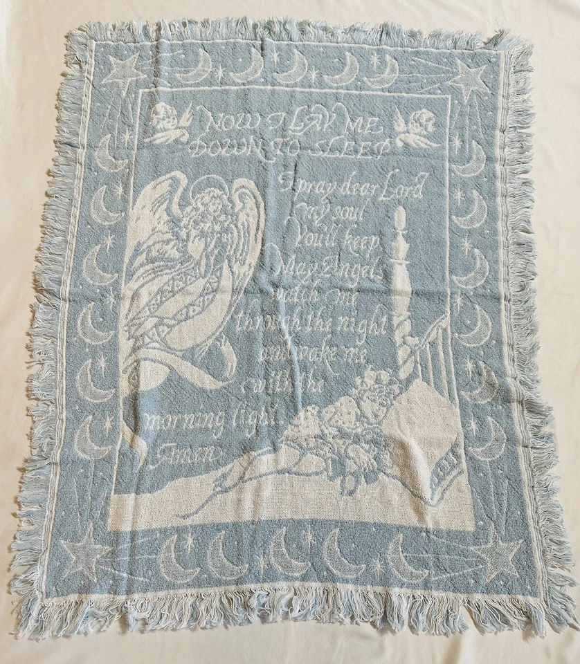 Manta de bebé tapiz 36x42” manta de bautizo azul pastel bebé hecha en EE. UU. Foto 1 de 4