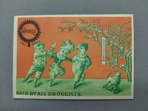 Tarjeta coleccionable de publicidad victoriana vintage loción de glicerina Sapanule - Imagen 1 de 2