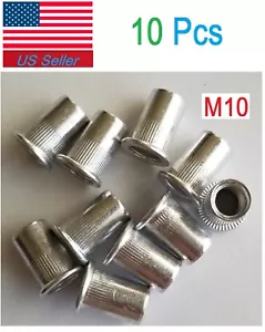 M10 Aluminum Rivet Nut Inserts Rivnut Nutsert 10mm Pack of 10 M10x1.5 - Picture 1 of 4