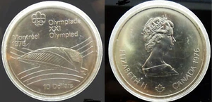 CANADA 10 Dollars JO Montréal 1976 OLYMPIC VELODROME ARGENT 48,60grammes - Picture 1 of 1