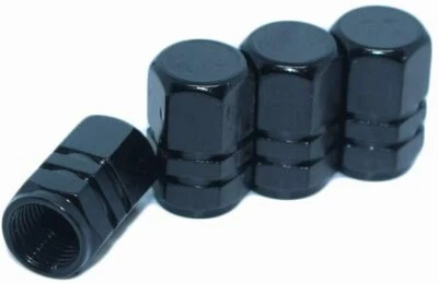 4 peças tampas de poeira de roda de pneu universal válvula de haste de ar preta para carro caminhão van esporte - Imagem 1 de 4