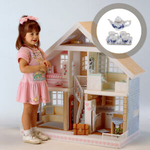 Mini Porcelain Tea Cup Set for Dollhouse Kitchen Accessories-