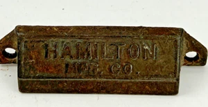 HAMILTON MFG CO Bin Pull Drawer Hardware 3.5" Antique Victorian Cast Iron print - Picture 1 of 8
