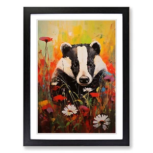 Badger Expressionism No.2 Framed Canvas Wall Art Print Poster Picture - Picture 1 of 8