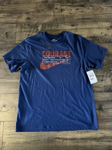 Nike Courage TShirt MEDIUM The Nike Tee with Dri Fit Blau Kurzarm Swoosh - Bild 1 von 4