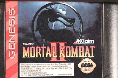 Sega Genesis Mortal Kombat II 2 vintage original video game loose cartridge 1994 - Image 1 of 4