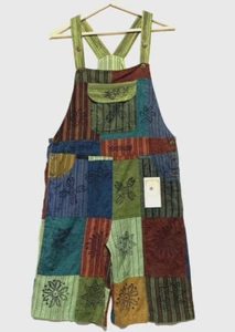 Himalaya Handmade Boho Baggy Hippy Patchwork Overall Shortalls Jumpsuit L/XL - Picture 1 of 7