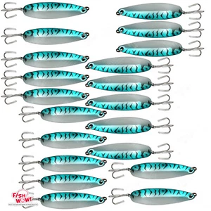 20 Stück Fische WOW!® 3 Unzen Angellöffel Jig Trolling Krokodile mit Drillingshaken Blau - Bild 1 von 6