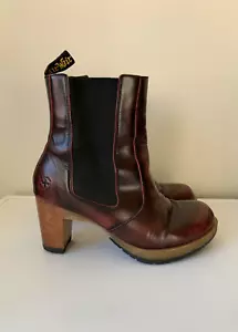 Doc Dr Martens Womens Darla Heeled Elastic Boots Size UK 8 AU 10 Cherry Red Rare - Picture 1 of 22