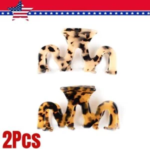 2 Pack Large Hair Claw Clips Cutout Tortoise Shell Celluloid Hair Jaw Clips Hair - Picture 1 of 9