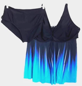 Vestido de traje de baño para mujer Lapa talla grande 2 piezas talla 6 XL negro azul aguamarina - Imagen 1 de 12
