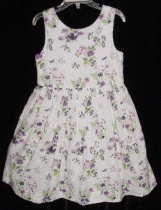 Usado en Excelente Condición Vestido Floral Janie & Jack Niñas CHIC BLOOMS Ojales Blanco y Lavanda Talla 4 - Imagen 1 de 9