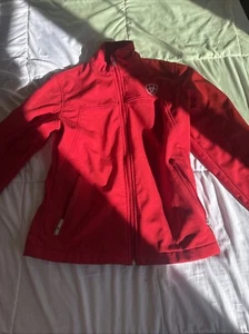Ariat Jacket Woman’s XS Red New Team Logo Mexican Flag Embroidery Ranch Rodeo - Picture 1 of 3