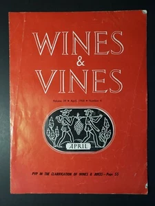 1958 Wines Vines Article Reprint Volume 39 Number 4 PVP Clarification Polyclar - Picture 1 of 5