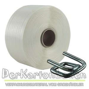 19 mm Textil Polyester Umreifung Set Umreifungsband Phosphatiert Metallklemmen - Bild 1 von 1